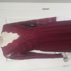 Lulu's Awaken My Love Maxi Crotchet Dress L